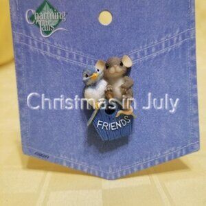 Charming Tails Mouse Friends Bird Birdhouse Blue Bird Pin